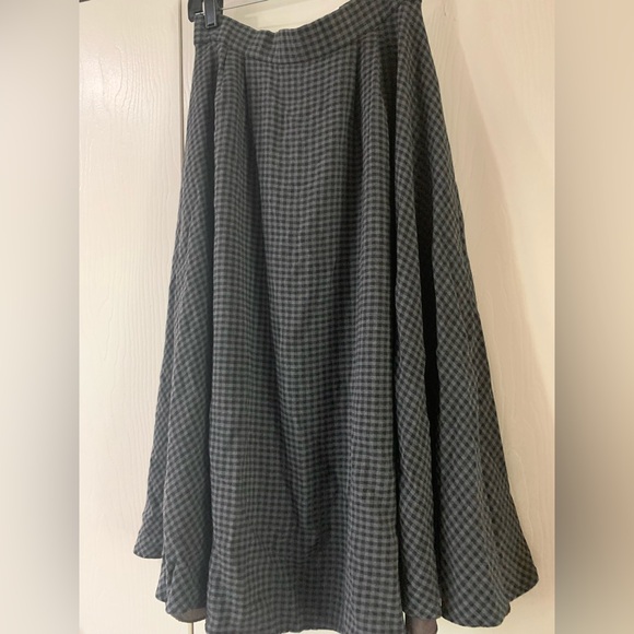 Gray Plaid Button-Up Skirt VTG - Picture 1 of 6